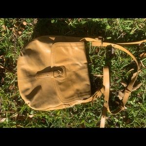 Leather hobo bag with lined interior